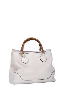 Gucci Bamboo Handle Tote Bag - Cream