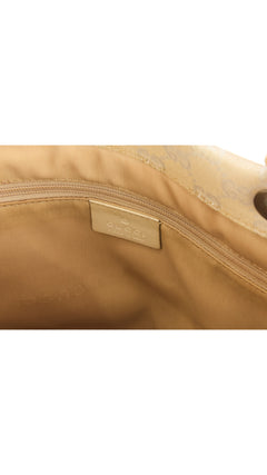 Gucci Monogram Bamboo Handle Tote Bag - Beige