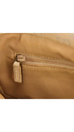 Gucci Monogram Bamboo Handle Tote Bag - Beige