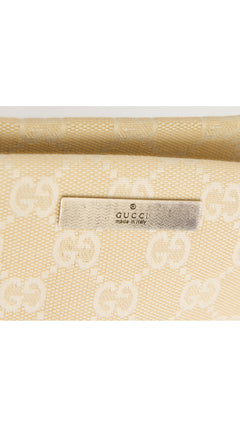 Gucci Monogram Bamboo Handle Tote Bag - Beige