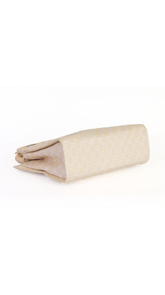 Gucci Monogram Bamboo Handle Tote Bag - Beige