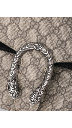 Gucci Dionysus Gg Supreme Shoulder Bag Small - Grey/Black