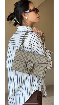 Gucci Dionysus Gg Supreme Shoulder Bag - Grey