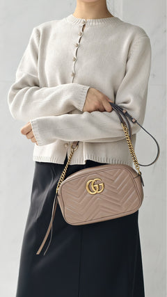 Gucci Gg Marmont Matelassé Camera Bag - Dusty Pink