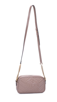 Gucci Gg Marmont Matelassé Camera Bag - Dusty Pink