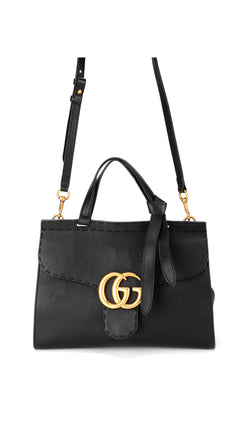 Gucci Gg Marmont Top Handle Bag - Black
