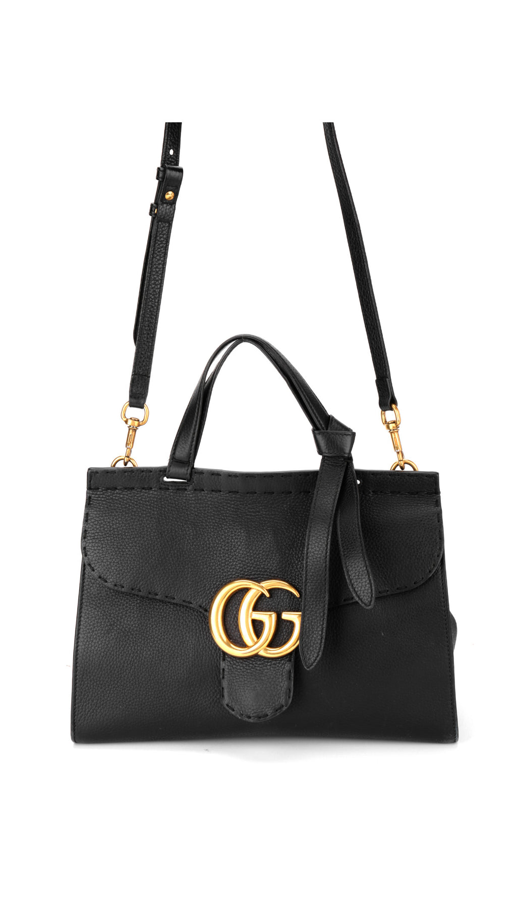 Gucci Gg Marmont Top Handle Bag - Black