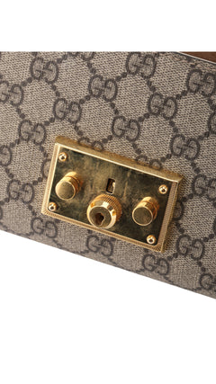 Gucci GG Supreme Padlock Shoulder Bag - Beige