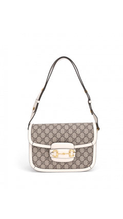 Gucci Horsebit 1995 Shoulder Bag - Grey/White