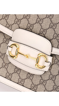 Gucci Horsebit 1995 Shoulder Bag - Grey/White
