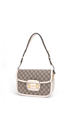 Gucci Horsebit 1995 Shoulder Bag - Grey/White