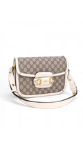 Gucci Horsebit 1995 Shoulder Bag - Grey/White
