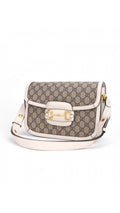 Gucci Horsebit 1995 Shoulder Bag - Grey/White