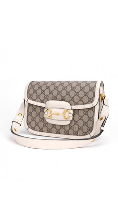 Gucci Horsebit 1995 Shoulder Bag - Grey/White