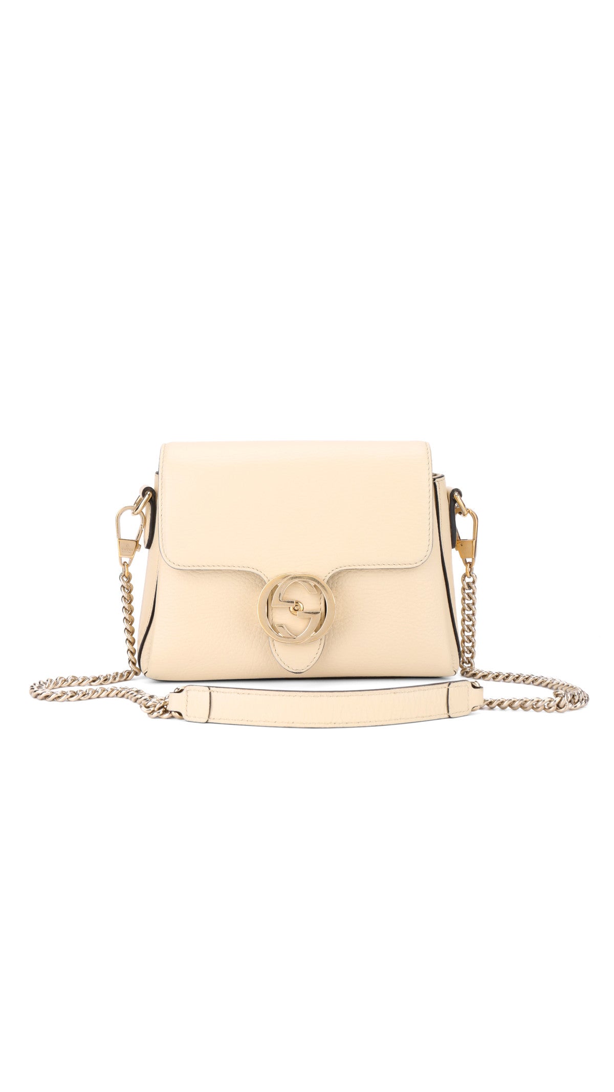 Gucci Interlocking GG Chain Shoulder Bag - White