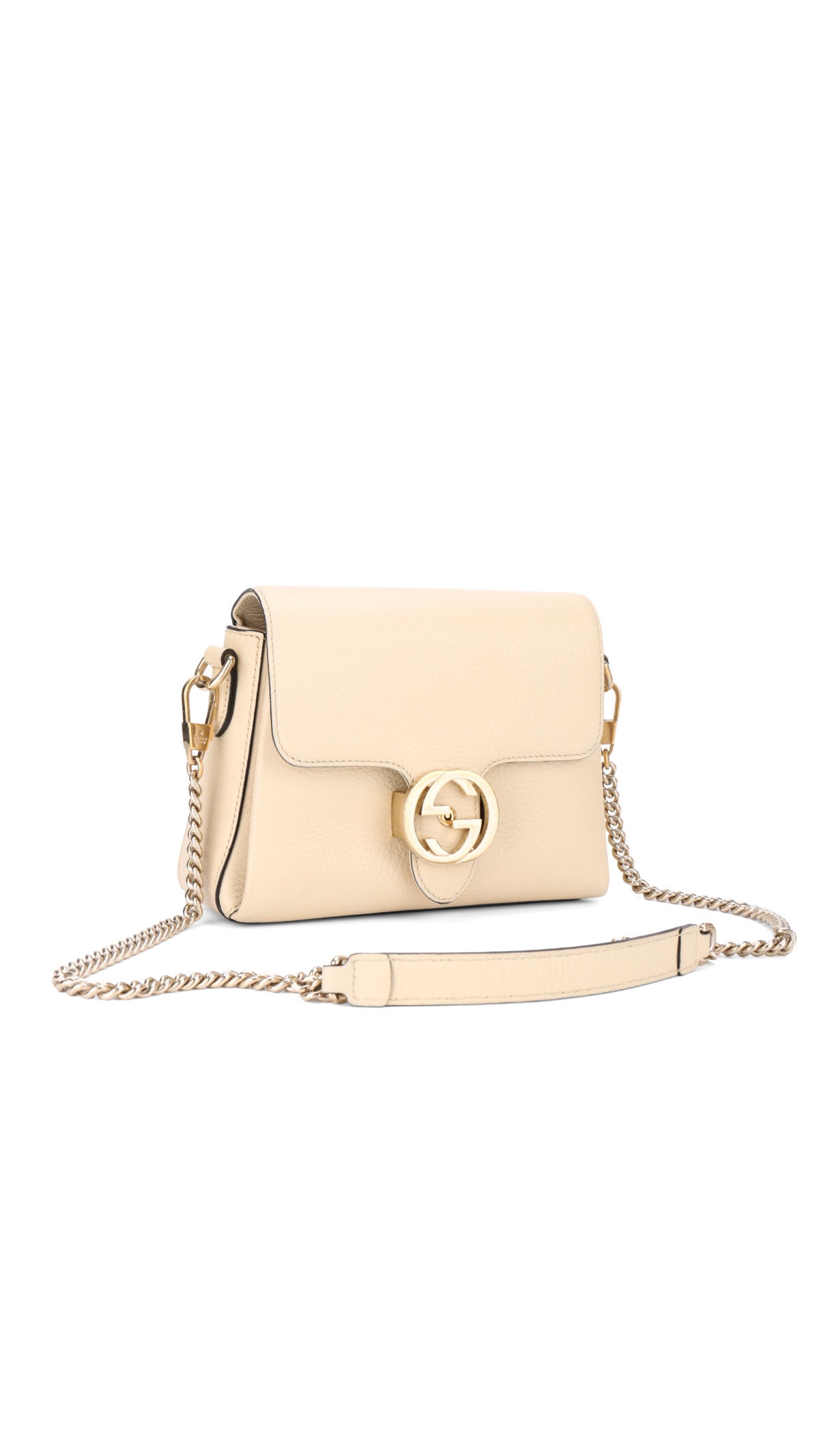 Gucci Interlocking GG Chain Shoulder Bag - White