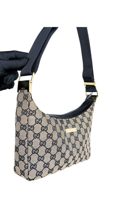Gucci Monogram Shoulder Bag - Beige