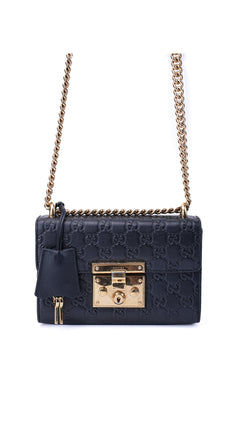 Gucci Padlock Shoulder Bag Guccissima - Black