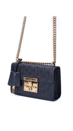 Gucci Padlock Shoulder Bag Guccissima - Black