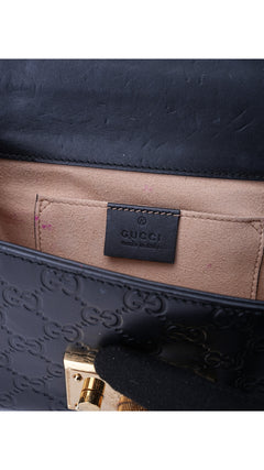 Gucci Padlock Shoulder Bag Guccissima - Black