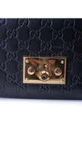 Gucci Padlock Shoulder Bag Guccissima - Black