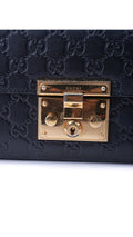 Gucci Padlock Shoulder Bag Guccissima - Black