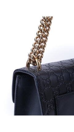 Gucci Padlock Shoulder Bag Guccissima - Black