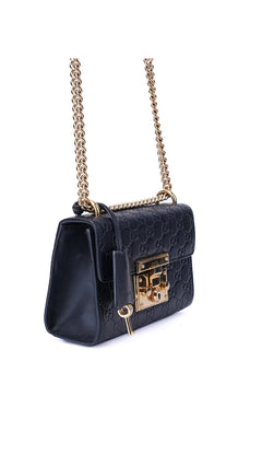 Gucci Padlock Shoulder Bag Guccissima - Black