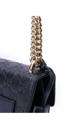 Gucci Padlock Shoulder Bag Guccissima - Black
