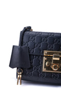 Gucci Padlock Shoulder Bag Guccissima - Black