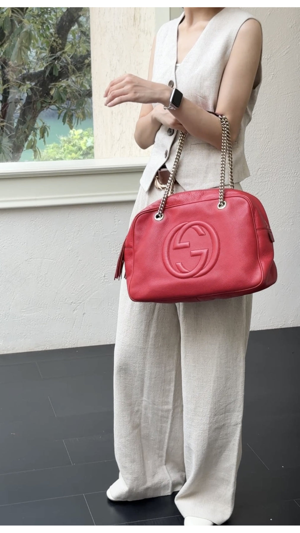 Gucci Soho Disco Tote Bag - Red