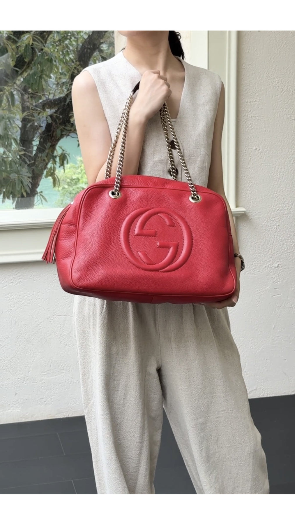 Gucci Soho Disco Tote Bag - Red