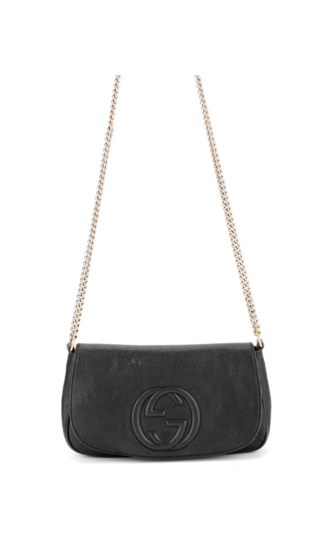 Gucci Soho Leather Chain Shoulder Bag - Black