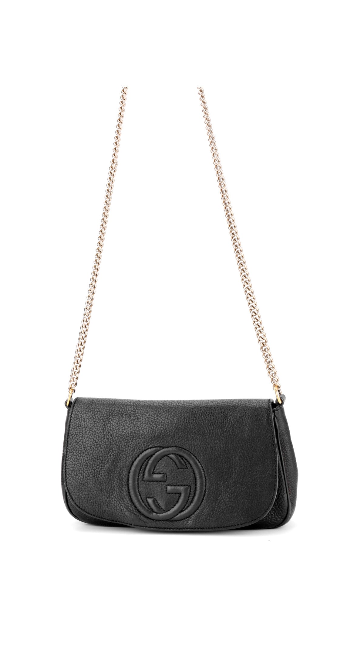 Gucci Soho Leather Chain Shoulder Bag - Black