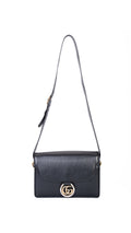 Gucci Logo Plaque Shoulder Bag - Black