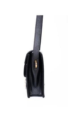 Gucci Logo Plaque Shoulder Bag - Black