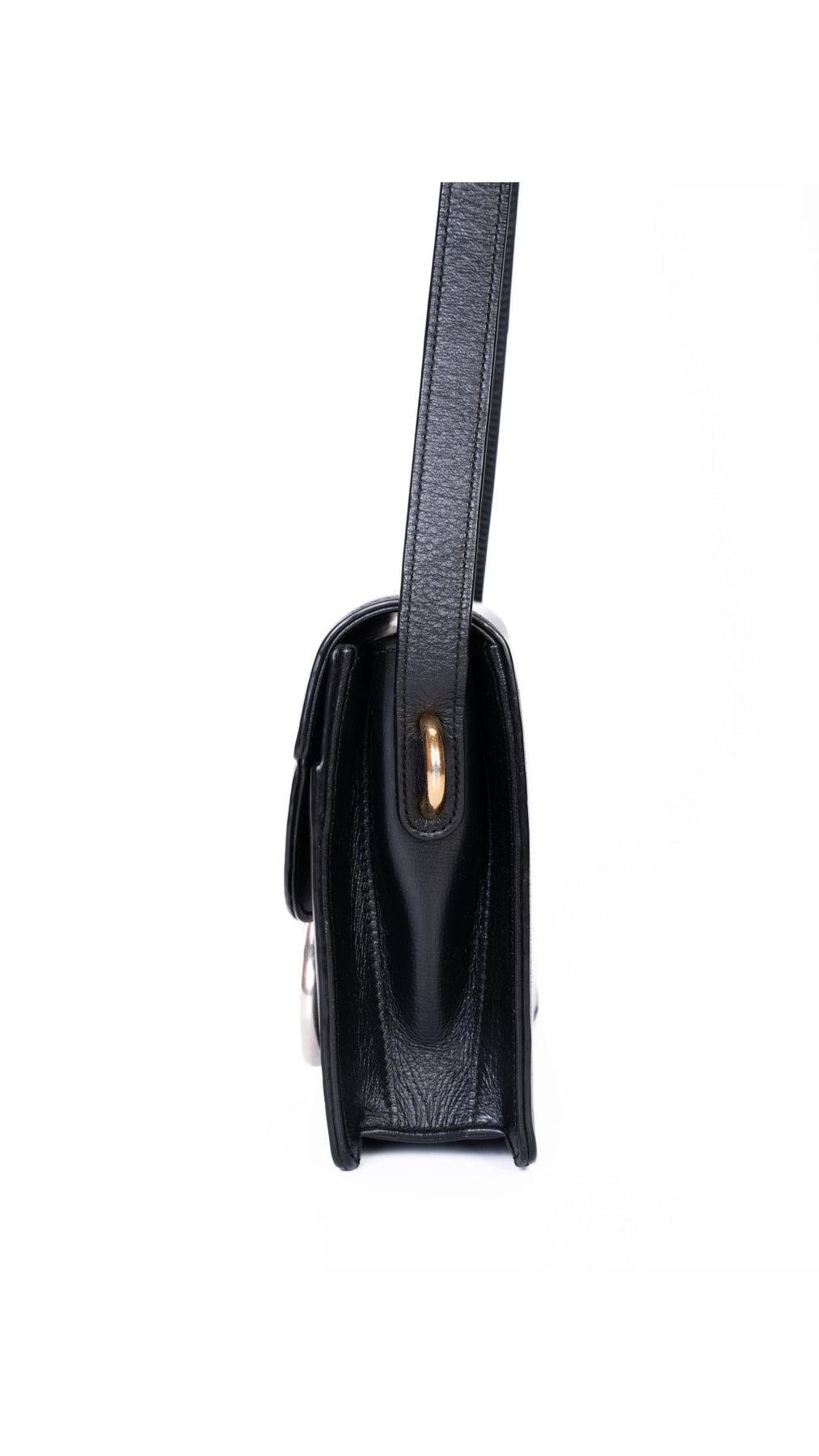 Gucci Logo Plaque Shoulder Bag - Black