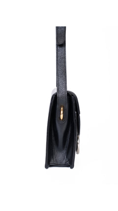 Gucci Logo Plaque Shoulder Bag - Black