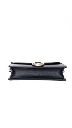 Gucci Logo Plaque Shoulder Bag - Black