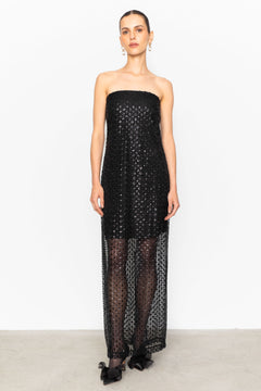 Giovanna Beaded Dress - Black