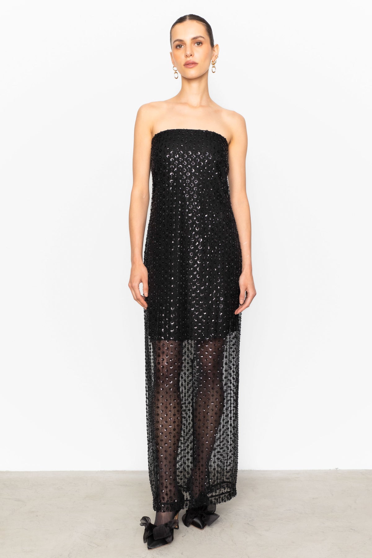 Giovanna Beaded Dress - Black