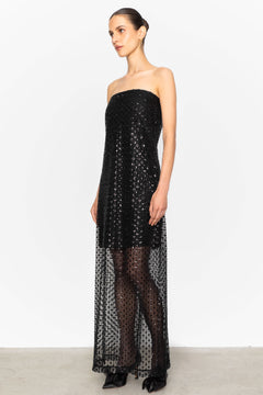 Giovanna Beaded Dress - Black