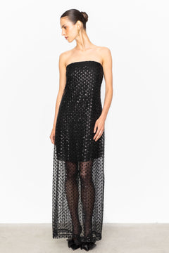 Giovanna Beaded Dress - Black