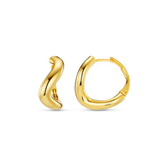 Round Wave Chunky Hoop Earring - Pale Gold
