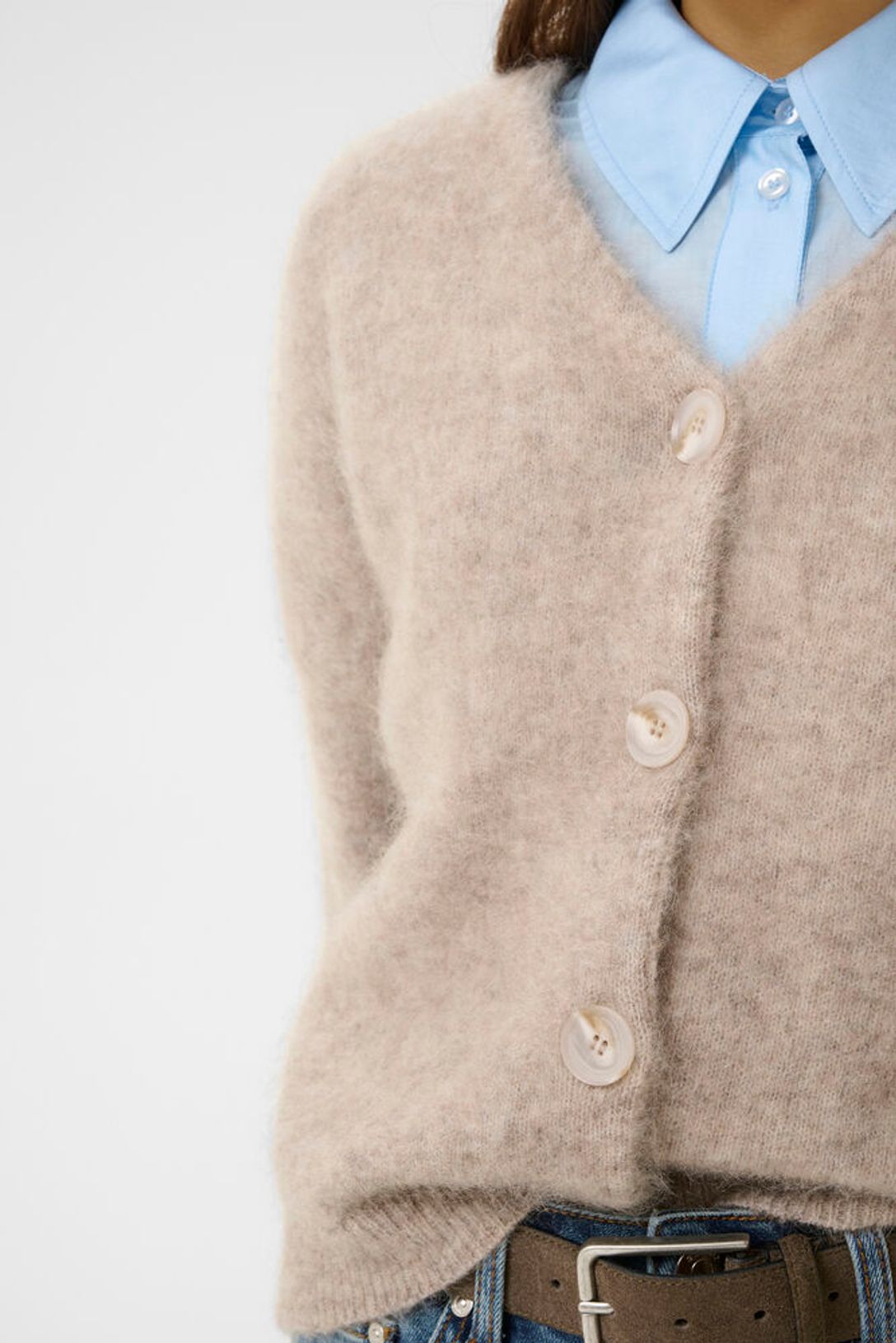 GZdebbie Cardigan - Warm Sand Melange