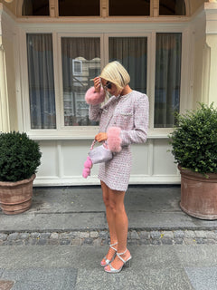 Boucle Fur Cuff Jacket - Pink
