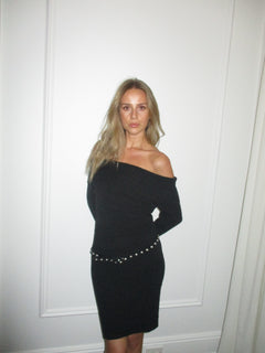 Iris Knit Mini Dress - Black