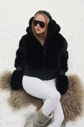 Furry Ski Jacket - Black