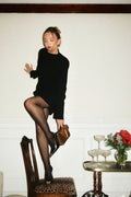 Leanna High Neck Mini Dress - Black