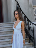 Elise Broderie Dress - Light Blue